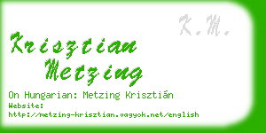 krisztian metzing business card